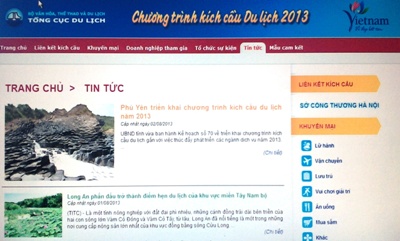 CÔNG BỐ WEBSITE CHÍNH THỨC CHO CHƯƠNG TRÌNH KÍCH CẦU DU LỊCH NĂM 2013